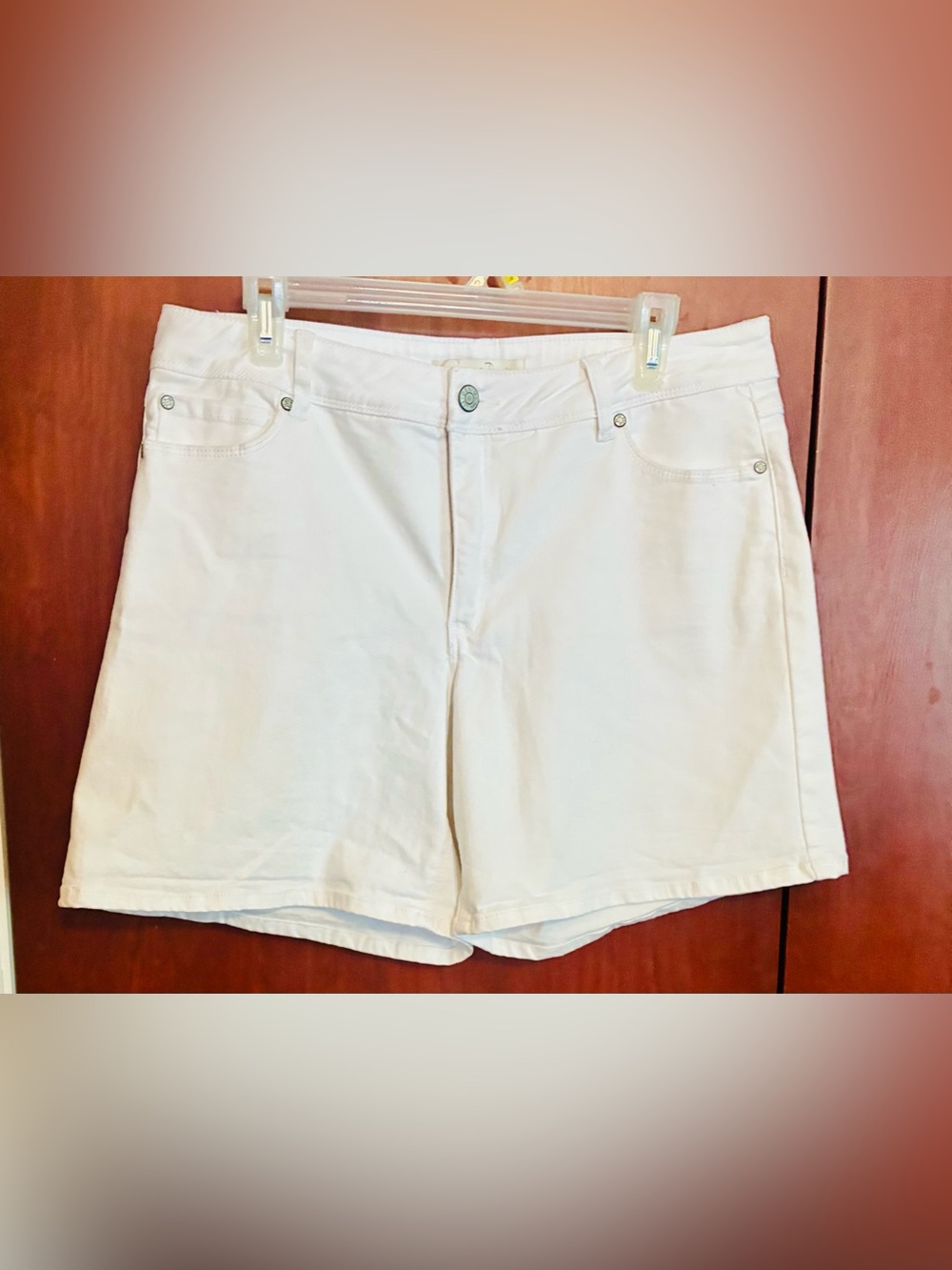 Cato Women's Cream Jean Shorts